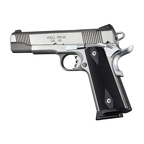 Hogue 1911 Government Magrip Kit, Flat Mainspring, Checkered G10 Black