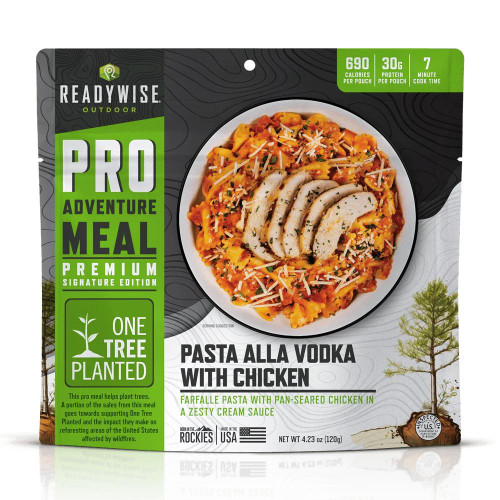 ReadyWise Farfalle Alla Vodka with Chicken Freeze Dried Food Single Pouch