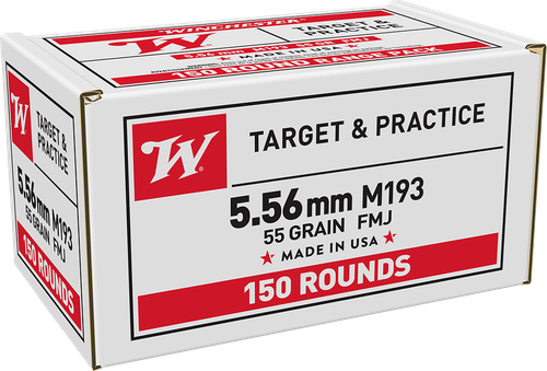 Winchester WM193150 5.56x45mm NATO Ammo 55 Grain Full Metal Jacket Box of 150 (4-Case Pack)