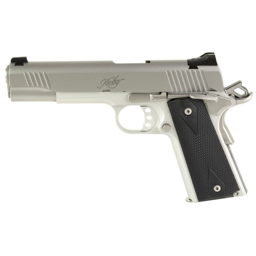 Kimber 1911 Custom LW 45 ACP Pistol 5" Barrel 7+1 Round Stainless Steel Slide Black Rubber Grip Stainless Steel Frame