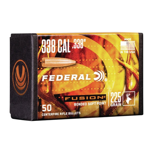 Federal Fusion Component 338 Caliber (338 Diameter) Bullets 225 Grain Bonded Soft Point Box of 50