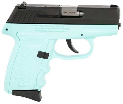 SCCY CPX-3 .380 ACP Pistol 10-Round Magazine Black Slide Blue Grip