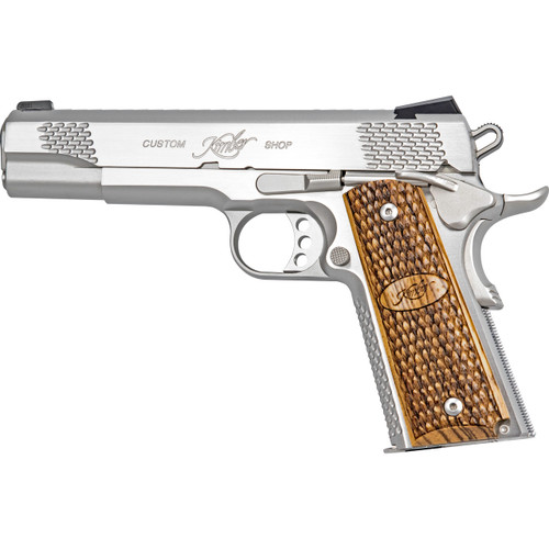 Kimber Raptor II .45 ACP Pistol 5" Barrel 8+1 Round Satin Silver Slide Zebrawood Grip Stainless Steel Frame