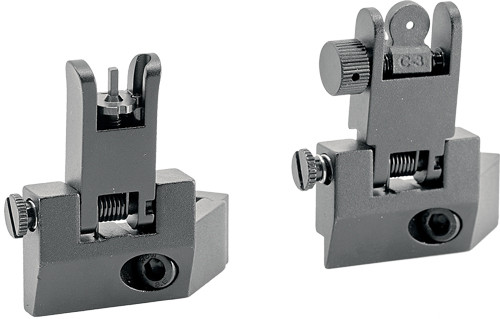 45 DEGREE OFFSET ALUMINUM BLKJE FLIP UP FRONT/REAR SIGHT