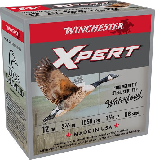 Winchester Xpert High Velocity Waterfowl 12 Gauge Ammo 2-3/4" BB Steel Shot 1-1/16 oz Box of 25