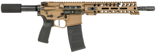 Patriot Ordnance Factory Renegade Plus 300 Blackout Pistol 10.5" Barrel 30+1 Round Black Nitride Barrel Burnt Bronze Buffer Tube Black Polymer Grip