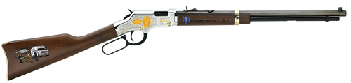 Henry Golden Boy EMS Lever Action Rifle 22 Long Rifle 20" Blued Barrel Nickel Frame Walnut Straight Grip Stock