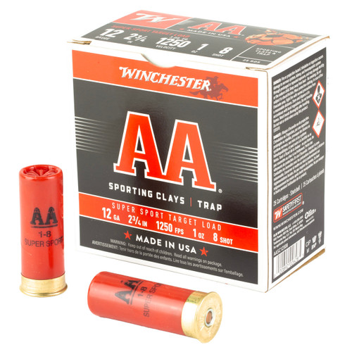 Winchester AA Super Sport 12 Gauge Ammo 2-3/4" #8 Shot 25/250
