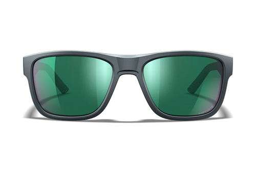 Wiley X AC6OVN17 Ovation Sunglasses Green Mirror Lens Dark Gray Frame