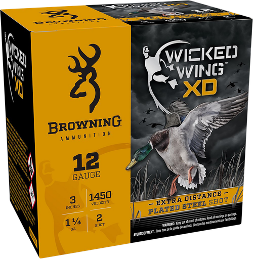 Browning Waterfowl 12 Gauge Ammo 3" 1-1/4 oz #2 Steel Shot Box of 25