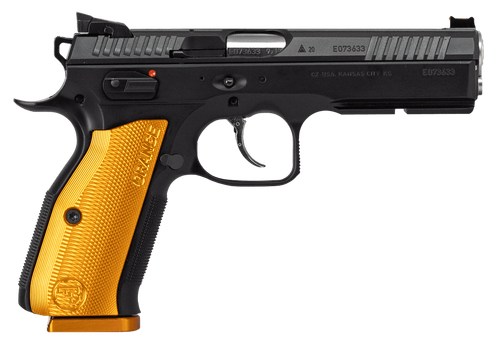 CZ Shadow 2 9mm Luger Pistol 4.89" Barrel 17+1 Round Stainless Steel Barrel Black Nitride Slide Black Polycoat Frame Orange Aluminum Grip