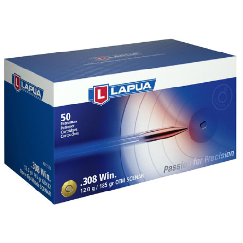 Lapua 308 Winchester Ammo 185 Grain Lapua Scenar Jacketed Hollow Point Box of 50