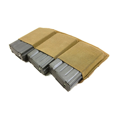 TRIPLE 308 MAGAZINE POUCH MOLLE MOUNT COYOTE BROWN (Fits 3 SR25 Magazines)