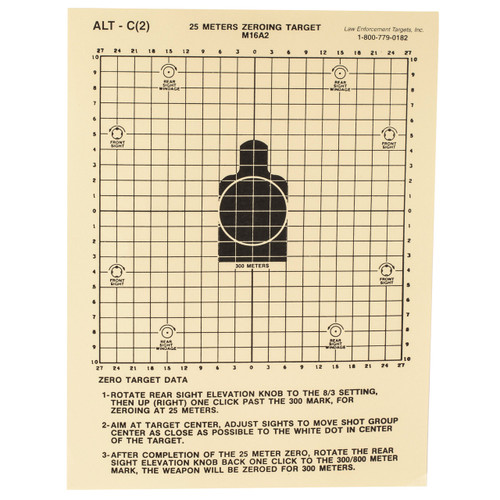 Action Target M16A2 Zeroing Target 100 Pack