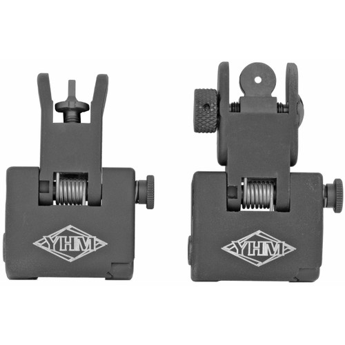 Yankee Hill Machine QDS Quick Deploy Flip-Up Front and Rear Sight Set Standard AR-15 Flat-Top Aluminum Matte
