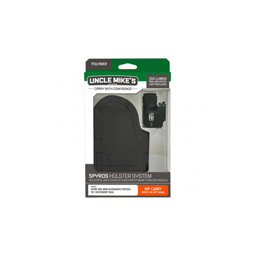 Uncle Mike's Spyros Holster System with Ambidextrous Hip Holster & 150 Lumen Light