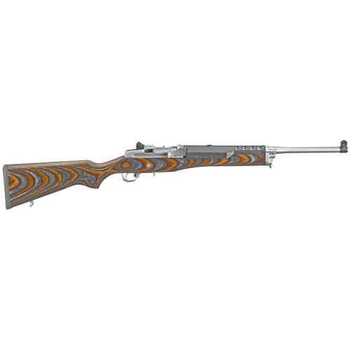 Ruger Mini-14 Semi Automatic Rifle 5.56 NATO 18.5" Stainless Steel Barrel 5 Rounds Brown/Black Laminated Stock