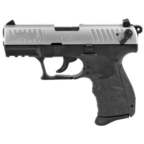 Walther P22Q 22LR Pistol 3.4" Barrel 10+1 Rounds Nickel Slide - Image 1