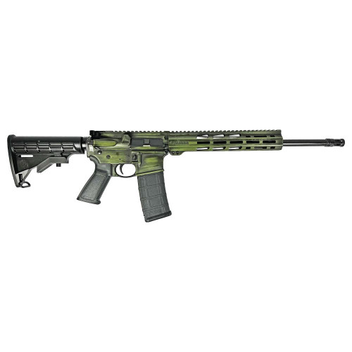 Ruger Green Distressed AR-556 Rifle 5.56mm NATO 30rd Mag 16.10" Barrel Custom Stock Finish