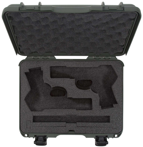 Nanuk 910 Classic 2 Up Pistol Case Olive Polymer 13.20" x 9.20" x 4.10"