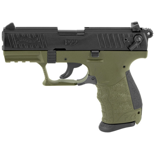 Walther P22Q 22LR Pistol 3.42" Barrel 10+1 Round OD Green - Image 1 Walther P22Q 22LR Pistol 3.42" Barrel 10+1 Round OD Green - Image 1