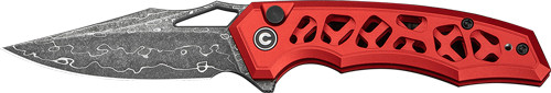 SKELETONIZED RED DAMASCUSCIVIVI KNIFE ANAAKI 2.98"