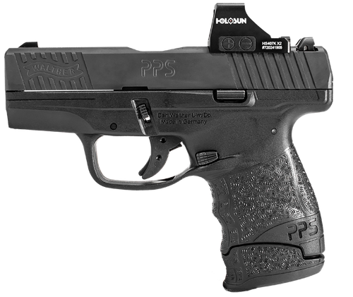 Walther PPS M2 9mm Luger Pistol 3.20" Barrel 6+1/7+1 Round Matte Black Slide Black Grip Polymer Frame