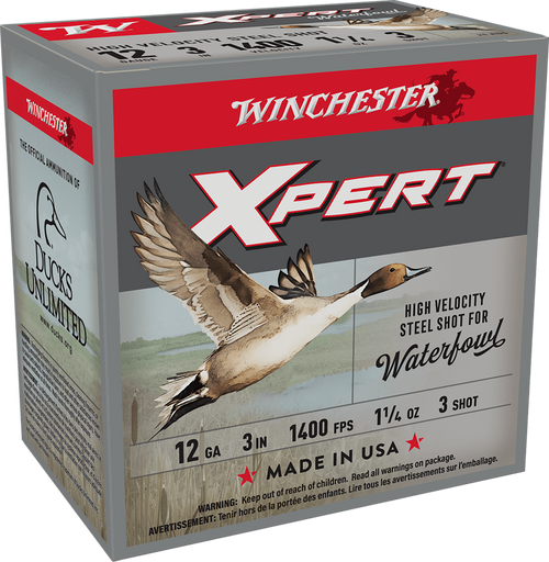 Winchester Xpert High Velocity Waterfowl 12 Gauge Ammo 3" #3 Steel Shot 1-1/4 oz Box of 25
