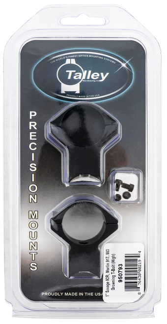 Talley Lightweight 2-Piece Scope Mount 1" Rings Browning T-Bolt, Marlin 917/983, Savage B-Mag, Remington 540/541 Matte Black High