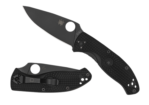 Spyderco Tenacious Pocket Knife 3.39" Plain Black Oxide 8Cr13MoV Blade Black FRN Handle