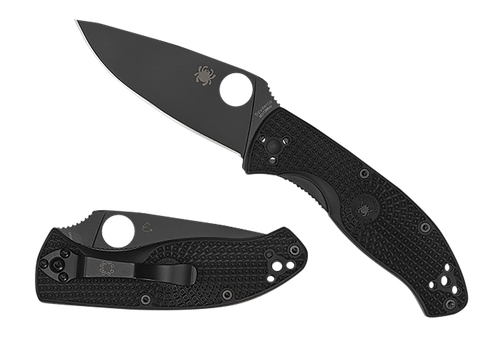 Spyderco Tenacious Pocket Knife 3.39" Plain Black Oxide 8Cr13MoV Blade Black FRN Handle