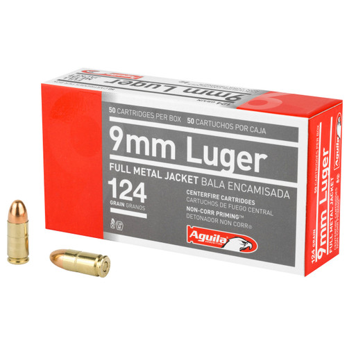 Aguila Ammunition 9mm Luger 124 Grain FMJ-RN Box of 50