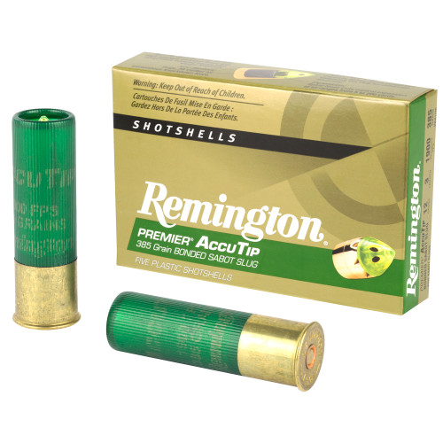 Remington Premier AccuTip 12 Gauge Sabot Slug 3" 385 Grain Box of 5 - Image 1