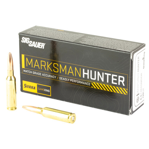 Sig Sauer Marksman Hunter 6.5 Creedmoor Ammo 130 Grain Sierra GameKing Jacketed Hollow Point Box of 20 - Image 1 Sig Sauer Marksman Hunter 6.5 Creedmoor Ammo 130 Grain Sierra GameKing Jacketed Hollow Point Box of 20 - Image 1