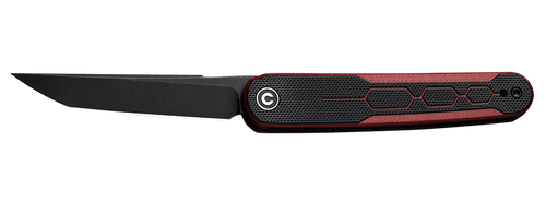 CIVIVI C23015-1 KwaiQ Pocket Knife 2.97" Plain Black Stonewashed Nitro-V Steel Blade G10 Handle Black/Burgundy