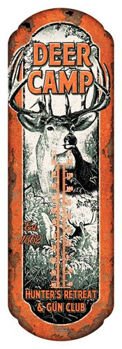 Rivers Edge Deer Camp Tin Thermometer