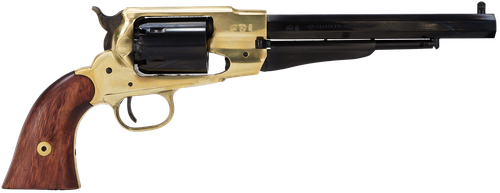 Traditions 1858 Black Powder Revolver 44 Caliber 8" Barrel Brass Frame Walnut Grip