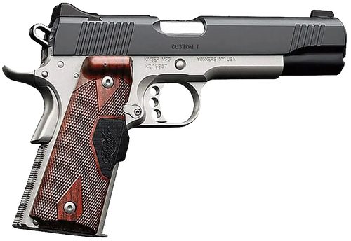 Kimber Custom II LG 45 ACP Pistol 5" Barrel 7+1 Round Matte Black Slide Rosewood Grip Silver Frame Kimber Custom II LG 45 ACP Pistol 5" Barrel 7+1 Round Matte Black Slide Rosewood Grip Silver Frame