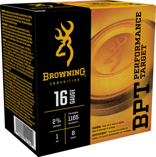 Browning BPT Performance 16 Gauge Ammo 2-3/4" #8 Shot 1 oz Box of 25