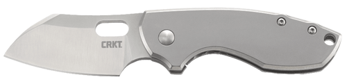 CRKT Pilar Pocket Knife 2.402" Modified Wharncliffe 8Cr13MoV Satin Blade Stainless Steel Handle Stainless