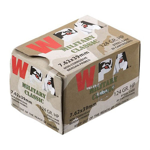 Wolf Performance Ammunition 7.62x39mm Ammo 124 Grain Hollow Point Box of 20