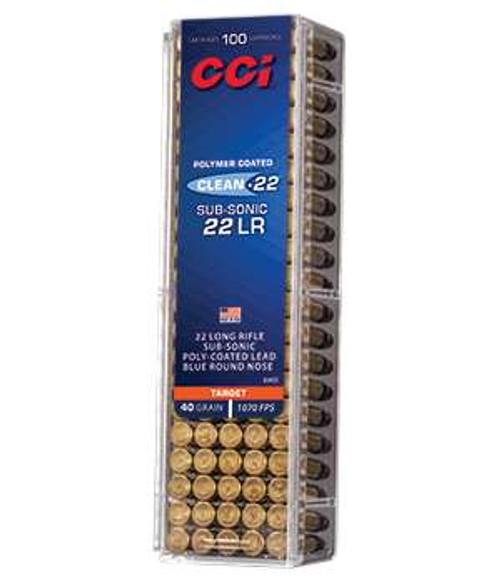 CCI Clean-22 Subsonic .22 LR Ammo 40 Grain Lead Round Nose Box of 100