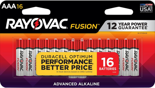 Rayovac 82416T02 AAA Alkaline Batteries Silver/Blue 1.5 Volts 16 Pack