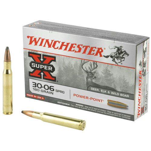 Winchester Power Point 30-06 Springfield Ammo 180 Grain Jacketed Soft Point Box of 20 - Image 1