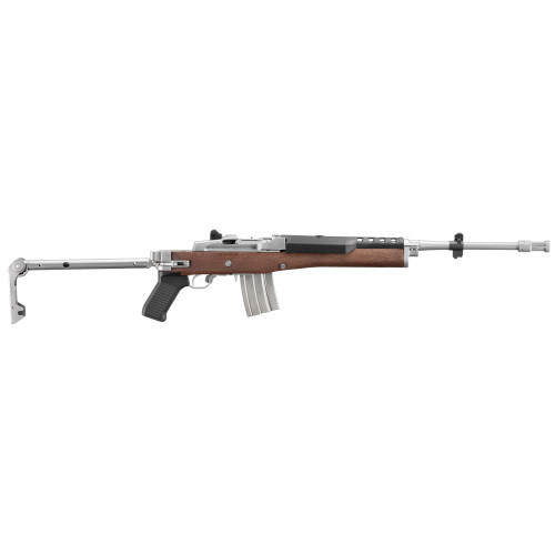 Ruger Mini 14 Semi-Automatic Rifle 5.56 NATO 18.5" Barrel Walnut Stock with Stainless Side-Folder