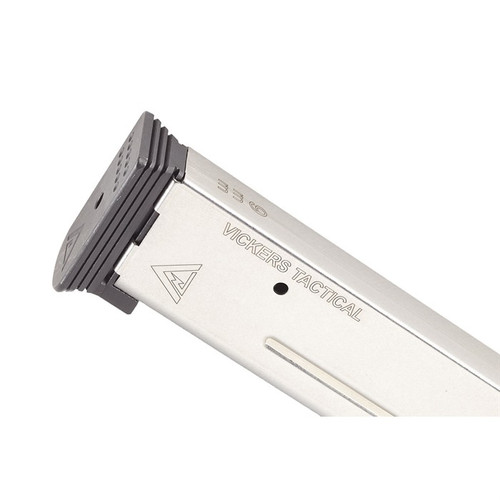 Wilson Combat Vickers Duty Magazine ETM-V with Base Pad 1911 Government, Commander 9mm Luger 10-Round Stainless Steel