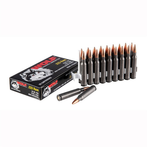 Wolf Performance Ammunition 223 Remington Ammo 55 Grain FMJ Bimetal Jacket Box of 20 Wolf Performance Ammunition 223 Remington Ammo 55 Grain FMJ Bimetal Jacket Box of 20