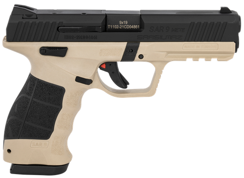 Sar USA SAR9 Mete 9mm Luger Pistol 4.5" Barrel 17+1 Round Black Steel Slide Black Grip