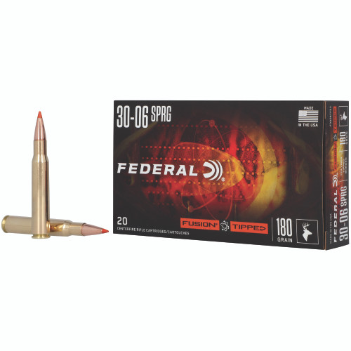Federal Fusion Tipped 30-06 Springfield Ammo 180 Grain Bonded Polymer Tip Box of 20 - Image 1
