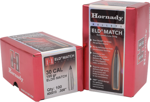 Hornady ELD Match Bullets .30 Cal .308" 155gr ELD-M 100/Box